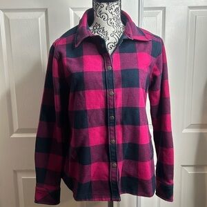 Orvis Pink And Blue Lined Jacket Shaket Pockets L